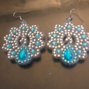 Elegant Silver and Turquoise Earrings